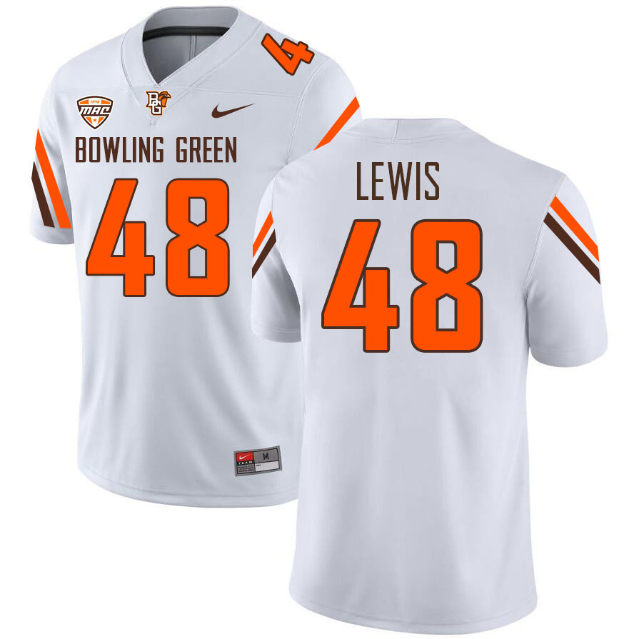 Bowling Green State Falcons #48 Quentin Lewis College Football Jerseys Stitched-White